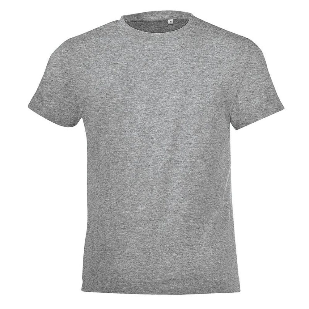 SOLS Childrens/Kids Regent Short Sleeve Fitted T-Shirt / Gray Marl